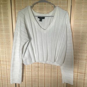 White V-Neck Sweater